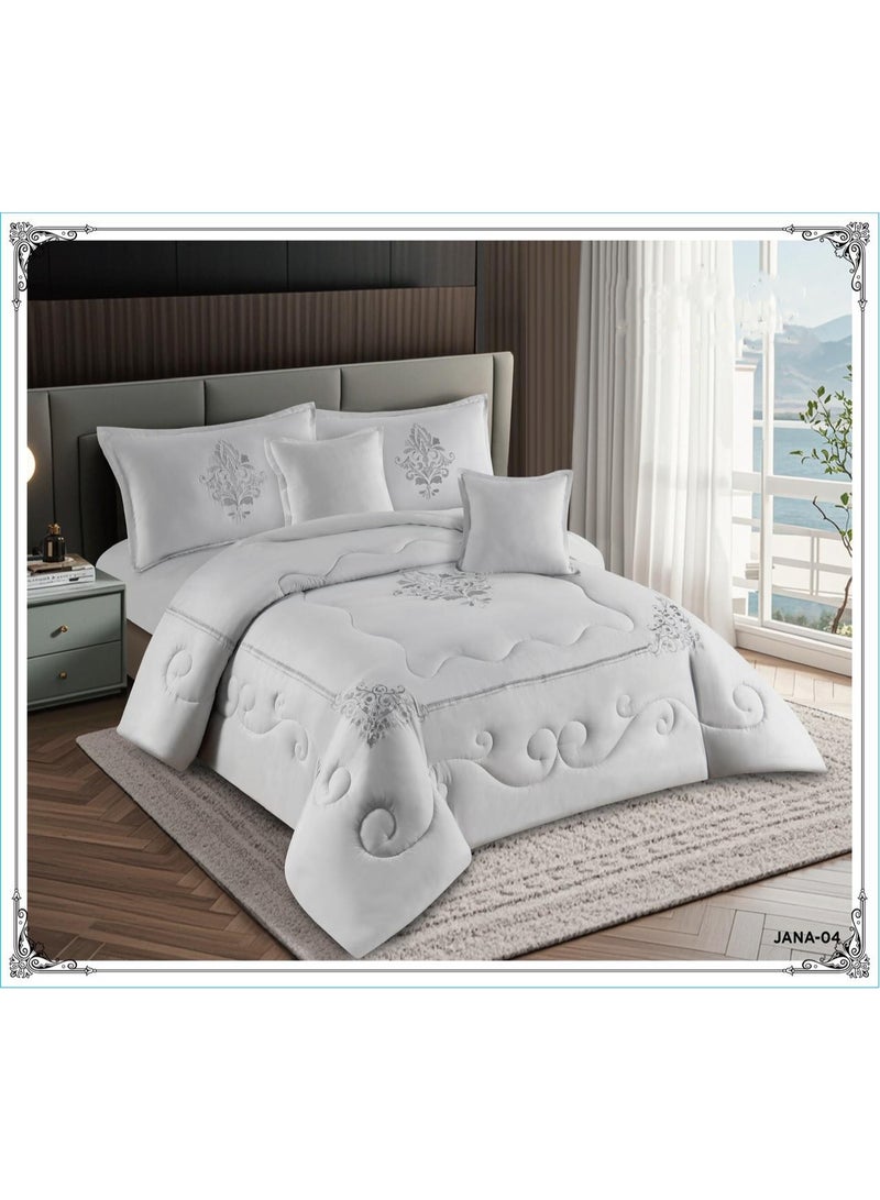 Infinity Luxury Summer Bedding Set – 4 Pieces (One and a Half Size) – Soft Quilt 210×160 cm – Fitted Sheet 200×120 cm – Pillowcase 80×50 cm + Decorative Pillowcase 50×50 cm - Image 2